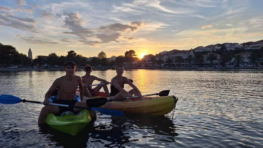 Split: Sunset Guided Kayaking Tour - Swimming, walking, and cliff jumping