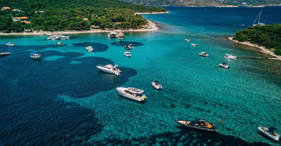 Split & Trogir: Private Blue Lagoon & Wine Tasting Boat Tour - Swimming in the Blue Lagoon
