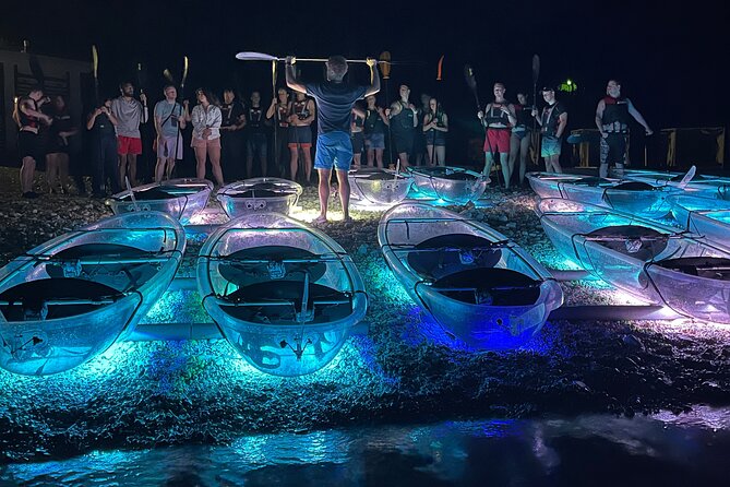 Transparent Kayak Night Glow Experience from Pula - Staying dry, or at least mostly dry